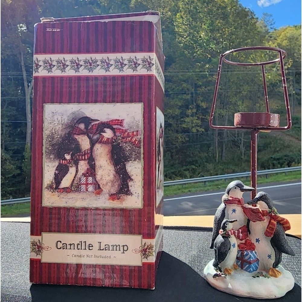 Susan Winget Candle Lamp Penquin‎ Christmas Holiday